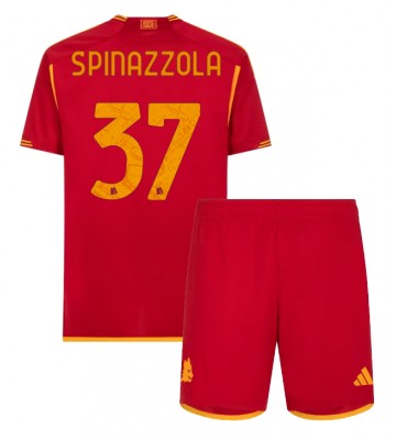 AS Roma Leonardo Spinazzola #37 Primera Equipación Niños 2023-24 Manga Corta (+ Pantalones cortos)